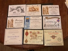 36 ETIQUETTES SAVIGNY , GIROUD, AVION DE CHASSE, CLERGET, BOUCHARD, PARIGOT