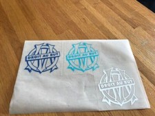 OM - OLYMPIQUE MARSEILLE PATCH FLOCAGE VINYLE LOGO ANNEES 90 - 6.6 CM PAR 7.5 CM