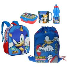 Sonic The Hedgehog Sac à Dos 3D École Maternelle Brot Canette, Boîte Mug Gourde