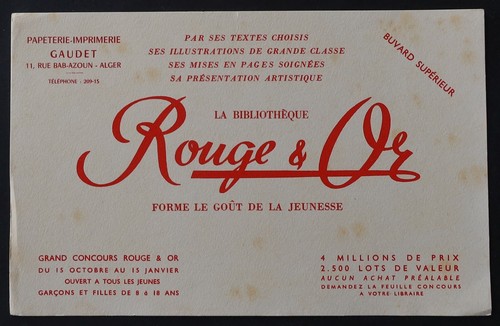 Buvard bibliothèque rouge - bibliothèque, &