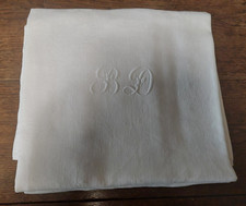 Nappe ancienne lin damassé