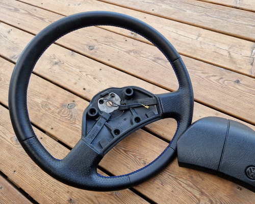 New leather steering wheel - wheel, vw