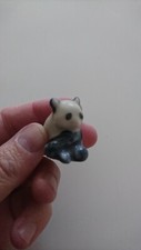 Sujet Mini Statue Porcelaine Panda de Chine des années 80