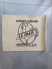 Tapis de bar publicitaire ancien : Aliments Composés LE MEN à Quintin C.D.N. 