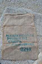 Sac à café en toile de jute WASHED ETHIOPIAN SIDAMO COFFEE + verso (A détourner)