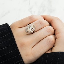 Bague femme imparable double halo 1,5 ct diamant cultivé en laboratoire marqu...