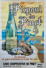 Rarissime Affiche ORIGINALE du PICPOUL de PINET datant de 1970