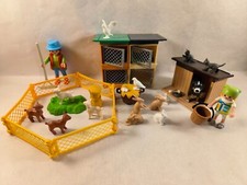 sympa fermier avec mini ferme Playmobil ( lapin , chèvre  , animaux  ) 1095