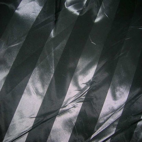 Tissu taffetas rayé - noir, et