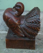 Sculpture ancienne en bois E. Sandoz (dans le goût )pigeon ramier non signée