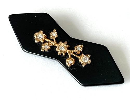 Grande broche noir lucite - grande, en