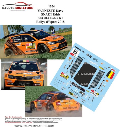 Decals ref 1654 skoda - 1/18,