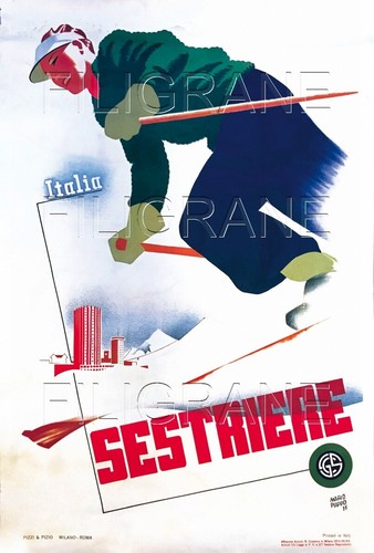 Sestriere ski reqm poster - sestriere,