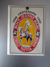 petite plaque émaillée  du centenaire  biere bock jeanne d'arc