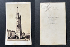 Barouillet, Evreux, La tour de l'horloge, beffroi, circa 1870 vintage cdv a