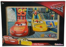 DISNEY CARS 3  : PUZZLE A BOUTONS EN BOIS 30X20CM 100003289