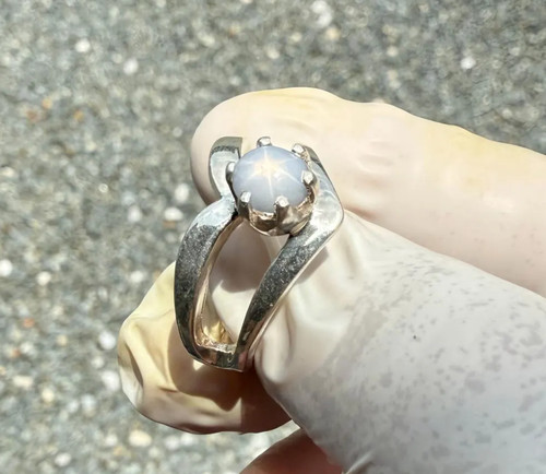 Bague saphir étoile - , blanche