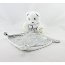 Doudou ours blanc mouchoir