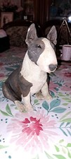 Sandicast Bull Terrier Dog Sculpture 1987 Vintage Par Sandra Brue FAIT MAIN