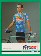 CYCLISME carte cycliste ENNIO SALVADOR équipe GEWISS BIANCHI 1988 signée