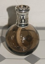 Lampe Berger en cristal brun sphérique, TBE complet brûle parfum années 70-80
