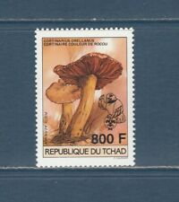timbre Tchad flore champignons cortinaire PA 800f oiseau scoutisme  neuf **