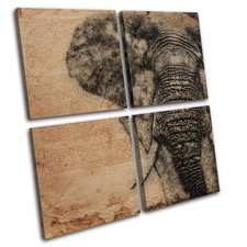 Elephant Sketch Aged  Animals