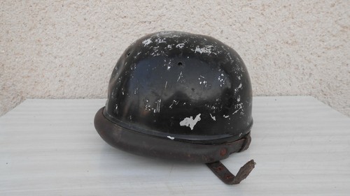 Ancien casque bol - , cuir
