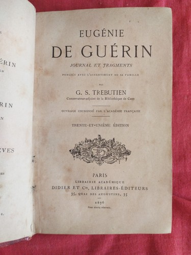 Eugénie guérin journal - eugénie,