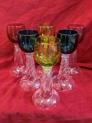 Lot verres cristal couleur - verres,