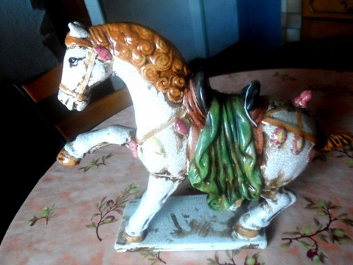 Cheval faience craquelet xxe - cheval,