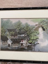 tableau peinture sur soie