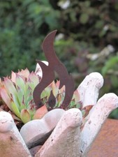 Flamme inox avec 3 dents flamme bougie flamme rouille décoration jardin bois ...