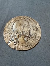 Medaille Jesus Christ LVATOR MUNDI Ancienne 13.5 Cm De Diamètre 