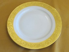 Assiette dessert D: 22 cm porcelaine Limoges Haviland Thistle incrustation or