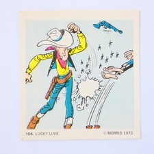 LUCKY LUKE DALTON BROS 1970 MORRIS IMAGE N° 104 VIGNETTE COLLECTION RARE 6X6,5CM