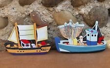 Bateaux navires en bois peint marine à suspendre décoration murale maritime