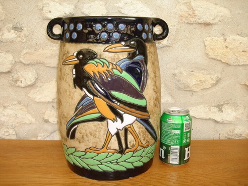 Grand vase amphora signé - vase,