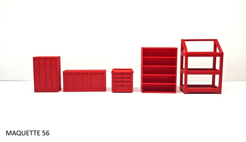 Lot meubles rouges - 5,