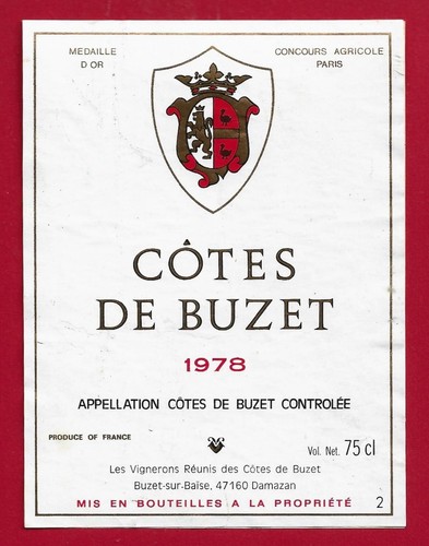 Etiquette côtes de - 85/35,