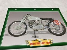 Vincent 500 série C Grey Flash 1951 fiche carte moto passion collection Atlas