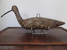 Ancien appelant de  chasse en bois , courlis , 27 cms de long , Art Populaire