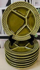 8 Assiettes a Compartiments verte ,  Fondue Raclette