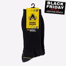 Promeneurs Résistant Travail Construction Industriel Chaussettes Noir (3-Pack)