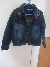 ORCHESTRA VESTE EN JEAN 8 ANS BLEUE FLEURS BRODEES EXCELLENT ETAT