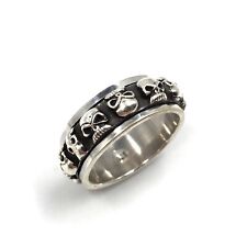 bague tournante en argent massif 925 bijoux pour hommes bague tête de mort ba...