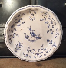 Coupe Plat Faïence Moustiers RV Diamètre 26,5 Cm