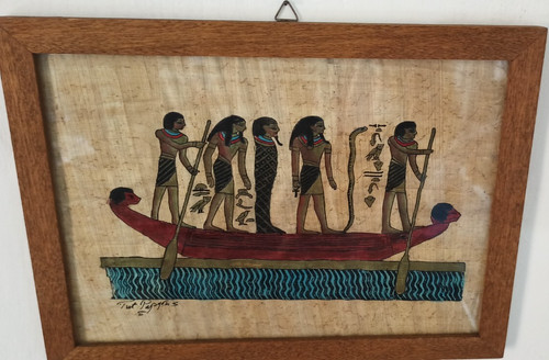 Ancien papyrus égyptien - , peint
