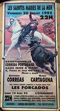 affiche - corrida portugaise - Saintes Maries de la Mer 1995 - 97x50 - Cartagena