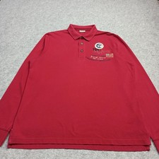 Napapijri Hommes Polo Shirt Taille XL Rouge coton Pique Patch Brodé USA Drapeau